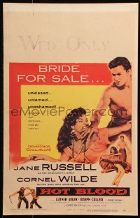 8b359 HOT BLOOD WC 1956 great image of Jane Russell biting barechested Cornel Wilde, Nicholas Ray