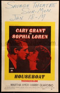 8b360 HOUSEBOAT WC 1958 romantic close up of Cary Grant & beautiful Sophia Loren!