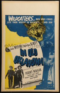8b370 IN OLD OKLAHOMA WC 1943 wildcatter John Wayne, Martha Scott & Dale Evans in the oil fields!