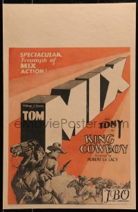 8b382 KING COWBOY WC 1928 best artwork of Tom Mix riding Tony, great layout & design!