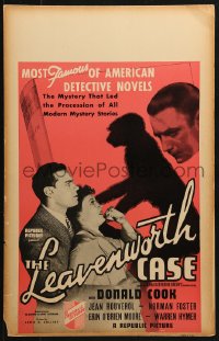 8b396 LEAVENWORTH CASE WC 1936 most famous American detective novel, cool monkey shadow image!