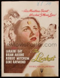 8b401 LOCKET WC 1946 art of pretty Laraine Day, men worshipped, cursed, hated & loved her!
