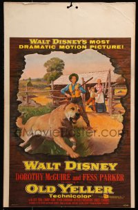 8b431 OLD YELLER WC 1957 Dorothy McGuire, Fess Parker, art of Walt Disney's most classic canine!