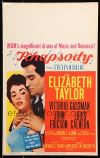 8b461 RHAPSODY WC 1954 Elizabeth Taylor, Vittorio Gassman, magnificent drama of music & romance!