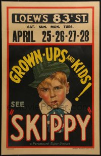8b481 SKIPPY WC 1931 Jackie Cooper as the comic strip character, Best Picture nominee, ultra rare!