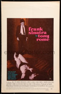 8b532 TONY ROME WC 1967 detective Frank Sinatra w/gun & sexy near-naked girl on bed!