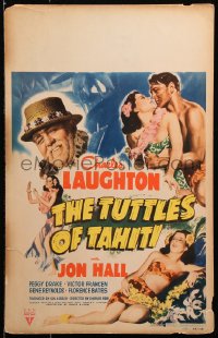 8b537 TUTTLES OF TAHITI WC 1942 Charles Laughton, c/u of Jon Hall & sexy tropical Peggy Drake!