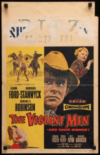 8b543 VIOLENT MEN WC 1954 cowboy Glenn Ford, Barbara Stanwyck, Edward G. Robinson, western!