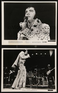 8c948 ELVIS ON TOUR 2 8x10 stills 1972 Elvis Presley on stage singing into microphone!