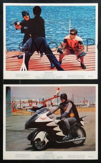 8c130 BATMAN 3 color 8x10 stills 1966 great images of heroes Adam West & Burt Ward, Batcycle!