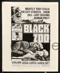 8c313 BLACK ZOO 15 8x10 stills 1963 cool horror images of fang & claw killers stalking city streets!