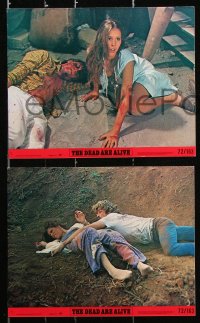 8c076 DEAD ARE ALIVE 6 8x10 mini LCs 1972 Alex Cord, Samantha Eggar, wild zombie horror movie!