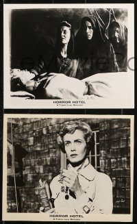 8c896 HORROR HOTEL 3 from 7.75x10 to 8x10 stills 1962 Christopher Lee, English horror, creepy!