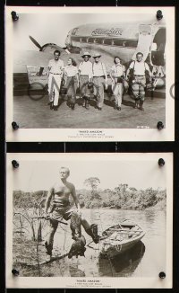 8c364 NAKED AMAZON 14 8x10 stills 1955 South American jungle adventure, great images!