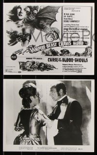 8c925 VAMPIRE-BEAST CRAVES BLOOD 3 8x10 stills 1969 vampire Peter Cushing has blood lust!