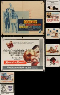 8d612 LOT OF 9 FORMERLY FOLDED HALF-SHEETS 1950s-1970s great images from a variety of movies!