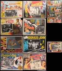 8d297 LOT OF 17 MEXICAN LOBBY CARDS 1960s great scenes from a variety of different movies!