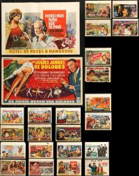 8d657 LOT OF 24 FORMERLY FOLDED HORIZONTAL BELGIAN POSTERS 1950s-1960s a variety of movie images!