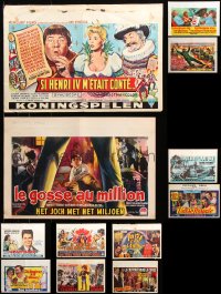 8d664 LOT OF 12 FORMERLY FOLDED HORIZONTAL BELGIAN POSTERS 1960s-1970s from a variety of movies!