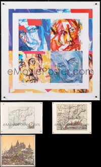 8d643 LOT OF 4 UNFOLDED ART PRINTS 1980s-2000s two of them were signed by the artists!
