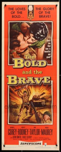 8d581 LOT OF 11 FORMERLY FOLDED BOLD & THE BRAVE INSERTS 1956 Wendell Corey, Mickey Rooney, Maurey