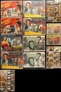 8d287 LOT OF 34 MEXICAN LOBBY CARDS 1950s-1970s great scenes from a variety of different movies!