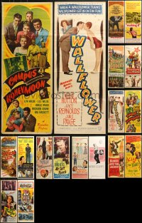 8d568 LOT OF 18 FORMERLY FOLDED INSERTS 1940s-1970s great images from a variety of movies!