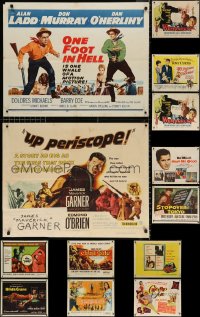8d604 LOT OF 13 FORMERLY FOLDED HALF-SHEETS 1950s-1960s great images from a variety of movies!