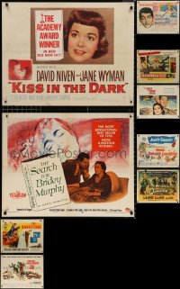 8d609 LOT OF 11 FORMERLY FOLDED HALF-SHEETS 1940s-1960s great images from a variety of movies!