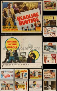 8d596 LOT OF 17 FORMERLY FOLDED HALF-SHEETS 1950s-1960s great images from a variety of movies!