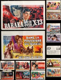 8d662 LOT OF 16 FORMERLY FOLDED HORIZONTAL BELGIAN POSTERS 1960s-1970s from a variety of movies!