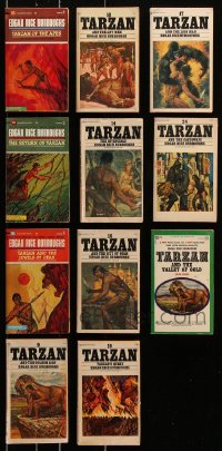 8d446 LOT OF 11 TARZAN PAPERBACK BOOKS 1960s-1970s Edgar Rice Burroughs stories!