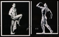 8d340 LOT OF 2 GEORGE O'BRIEN 8X10 REPRO PHOTOS 1980s completely nude bodybuilder portraits!