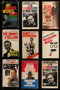 8d462 LOT OF 9 ACTOR BIOGRAPHY PAPERBACK BOOKS 1960s-1970s John Wayne, Cagney, Groucho & more!