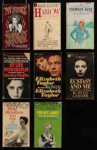 8d471 LOT OF 8 ACTRESS BIOGRAPHY PAPERBACK BOOKS 1960s-1970s Marilyn Monroe, Jean Harlow & more!