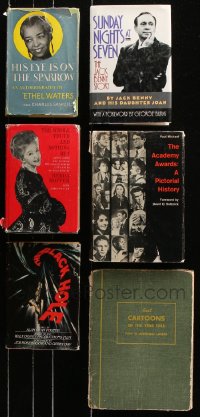 8d062 LOT OF 6 HARDCOVER MOVIE AND ACTOR BIOGRAPHY BOOKS 1940s-1990s Ethel Waters, Jack Benny