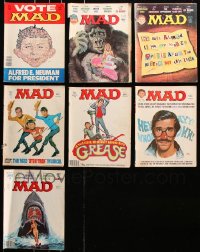 8d049 LOT OF 7 MAD MAGAZINES 1970s-1980s all with wonderful cover art of Alfred E. Neuman!