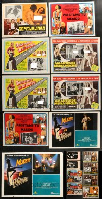8d317 LOT OF 17 MEXICAN AND SOUTH AMERICAN SEXPLOITATION LOBBY CARDS 1970s-1980s with nudity!