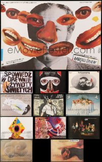 8d650 LOT OF 12 UNFOLDED POLISH POSTERS 1980s a variety of cool surreal artwork images!