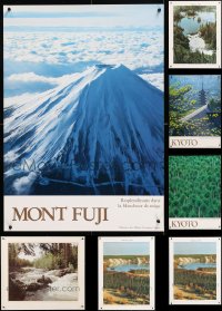 8d631 LOT OF 10 UNFOLDED TRAVEL POSTERS 1980s Kyoto, Mount Fuji & other beautiful destinations!