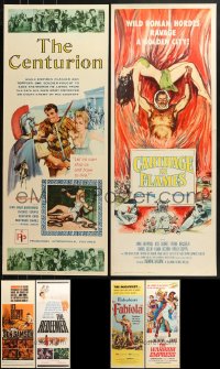 8d582 LOT OF 10 MOSTLY FORMERLY FOLDED SWORD AND SANDAL INSERTS 1950s-1960s cool movie images!