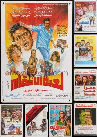8d329 LOT OF 14 FORMERLY FOLDED EGYPTIAN POSTERS 1960s-1970s a variety of movie images!