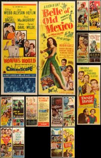 8d569 LOT OF 17 FORMERLY FOLDED INSERTS 1950s great images from a variety of movies!