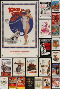 8d124 LOT OF 105 FOLDED ONE-SHEETS 1960s-1970s great images from a variety of different movies!