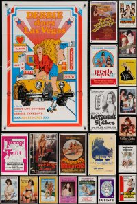 8d142 LOT OF 47 FOLDED SEXPLOITATION ONE-SHEETS 1980s great sexy images with some nudity!