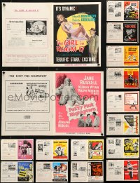 8d213 LOT OF 20 UNCUT ENGLISH PRESSBOOKS 1950s-1960s advertising for a variety of movies!