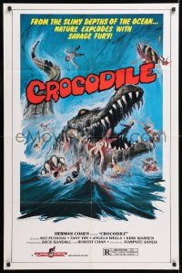 8f256 CROCODILE 1sh 1981 Chorake, wild art of gargantuan reptile eating sexy girls and more!