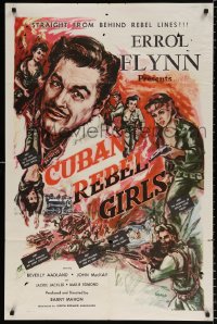 8f260 CUBAN REBEL GIRLS 1sh 1959 Barry Mahon directed, art of Errol Flynn & bad girls in action!