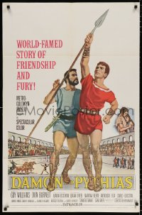 8f265 DAMON & PYTHIAS 1sh 1962 Il Tiranno di Siracusa, world-famed story of friendship and fury!