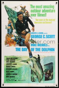 8f273 DAY OF THE DOLPHIN style D 1sh 1973 George C. Scott, Mike Nichols, dolphin assassin!